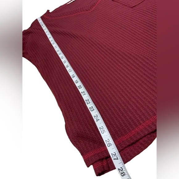 Reb in J 220 Wine Burgundy Maroon Waffle Knit Top Oversized for Comfort - Picture 9 of 9